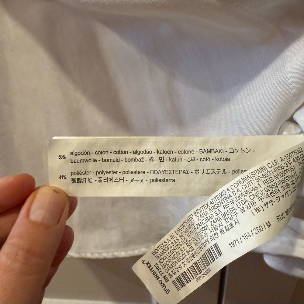 ZARA White Button-Up Poplin relaxed fit Shirt top M - Picture 3 of 10